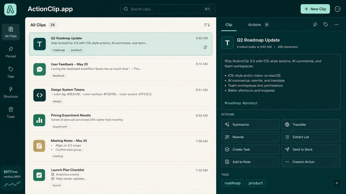 ActionClip.app application overview