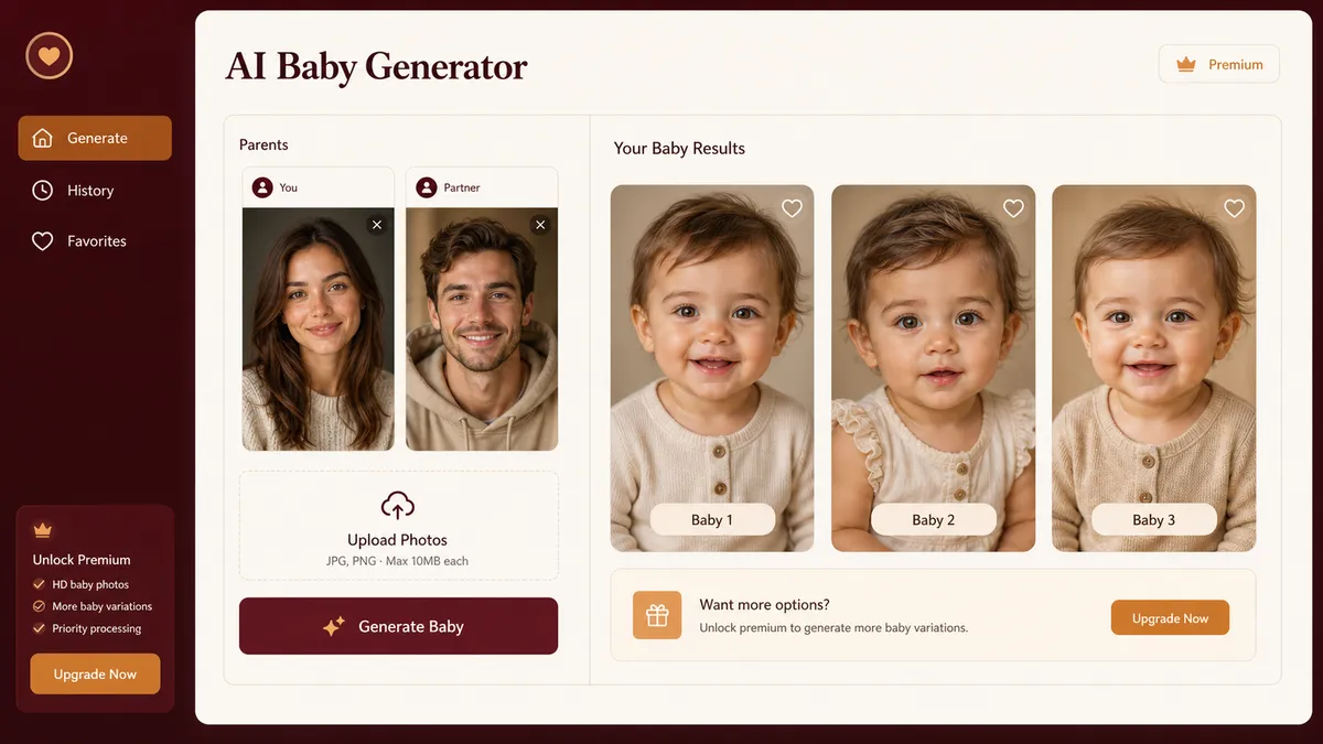 AI Baby Generator application overview