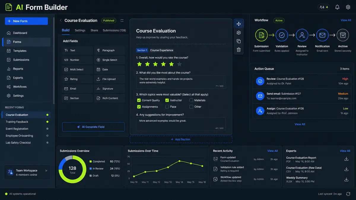 AI Form Builder application overview