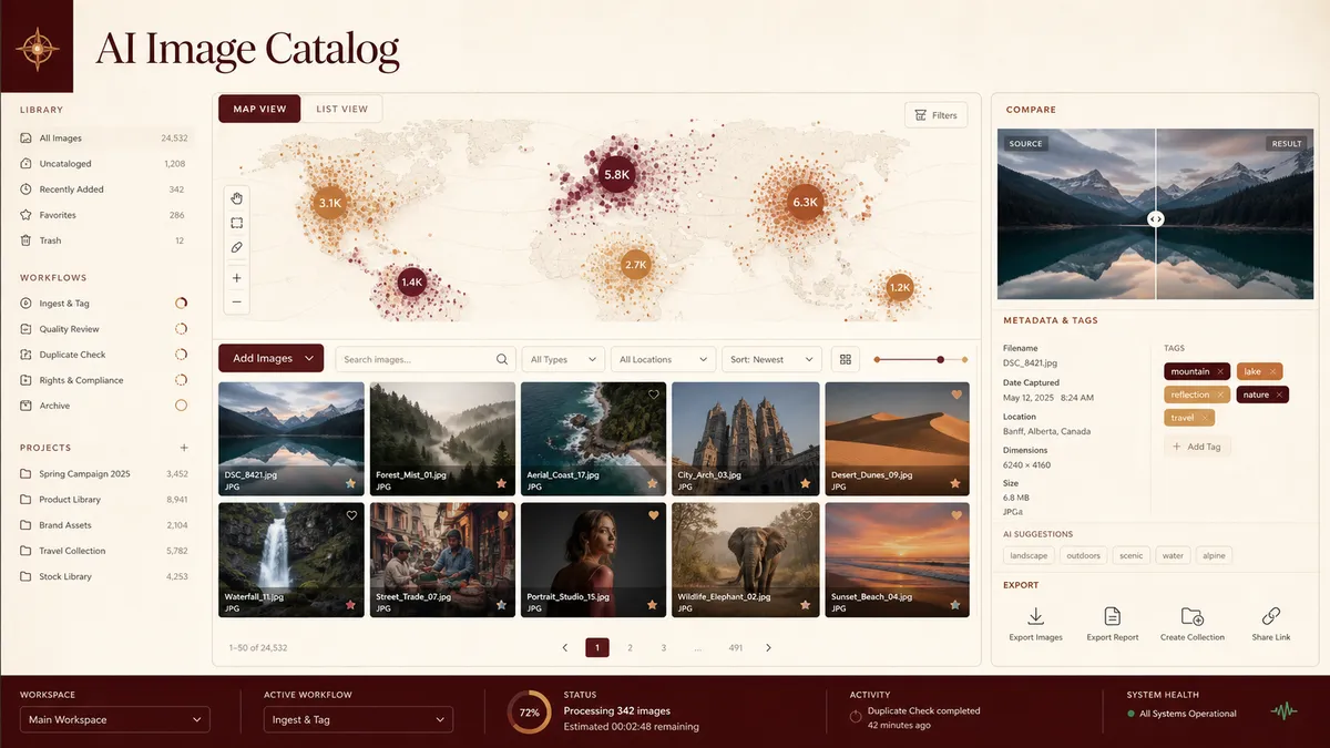 AI Image Catalog application overview