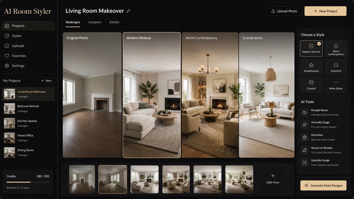 AI Room Styler application overview