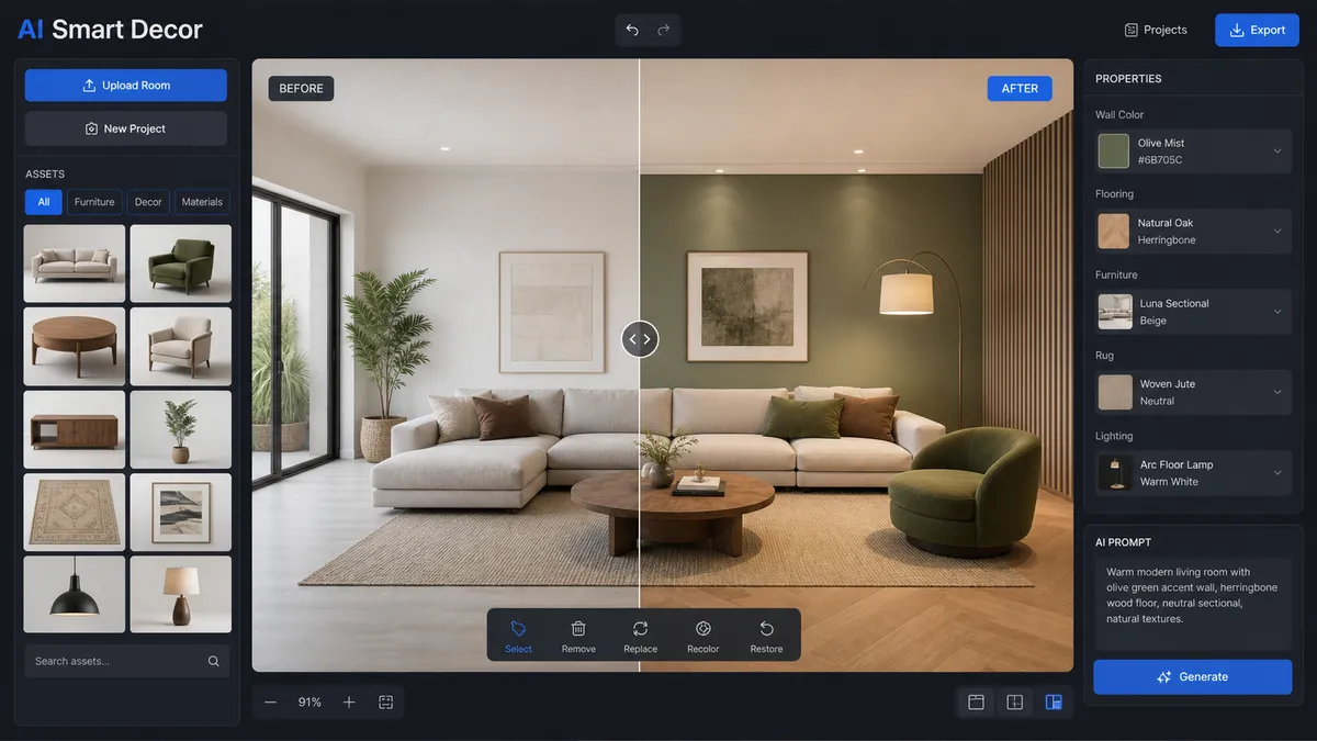AI Smart Decor application overview