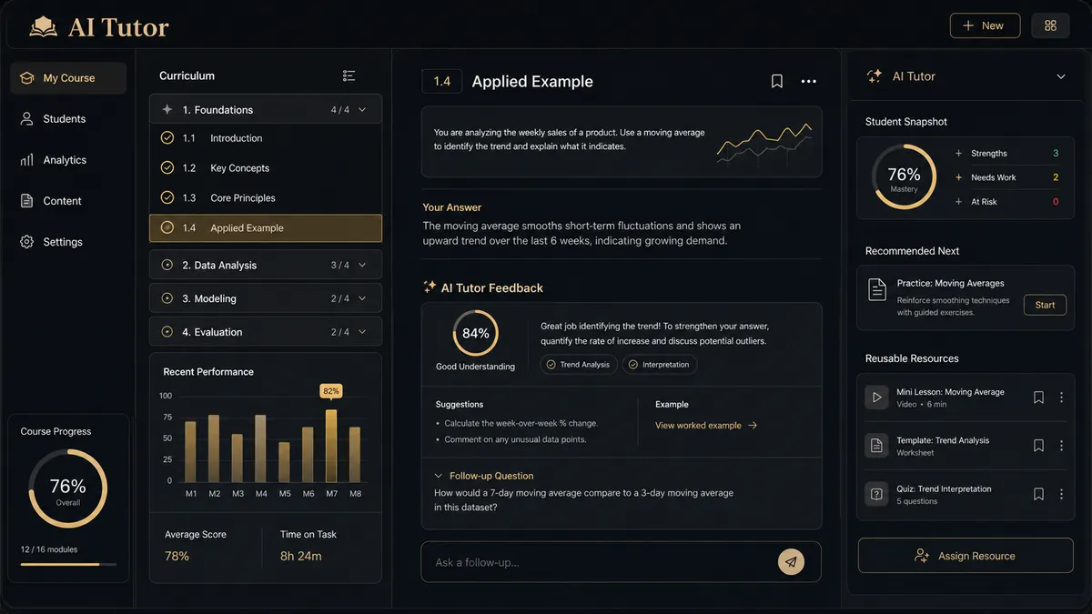 AI Tutor application overview
