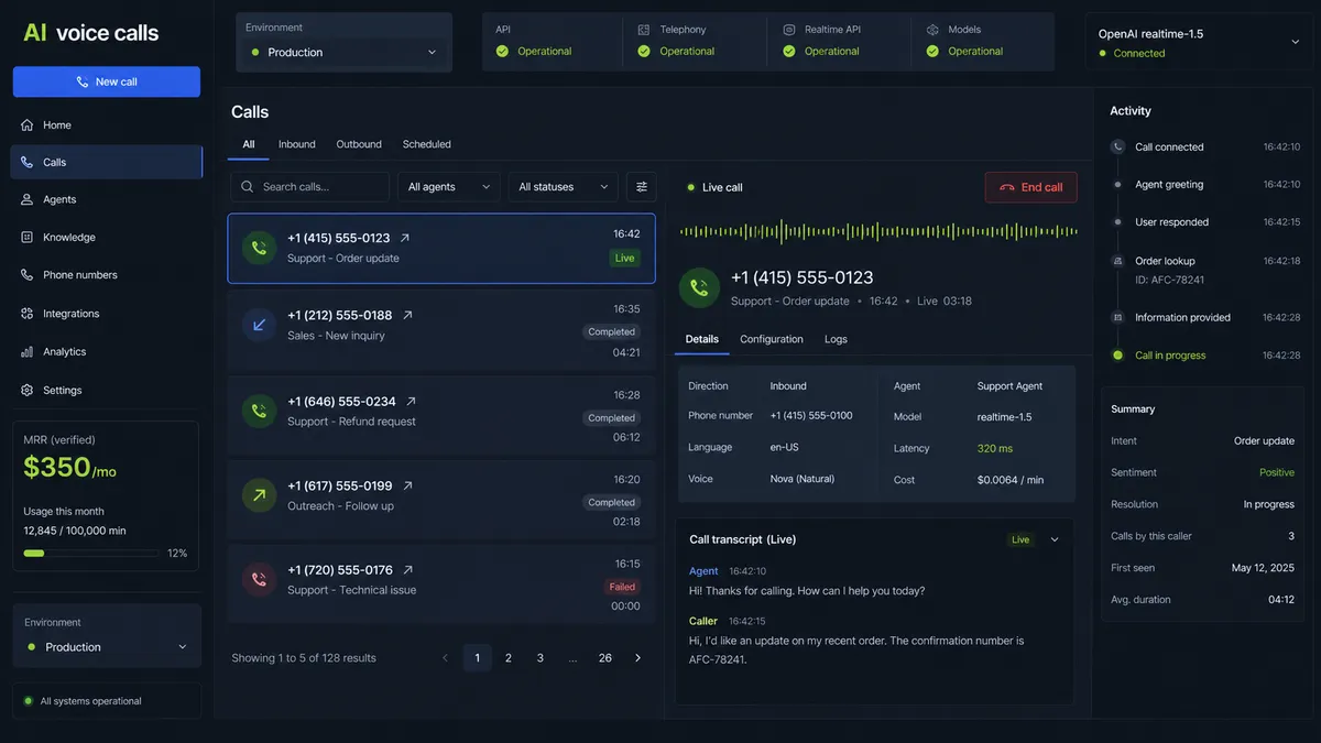 AI voice calls application overview