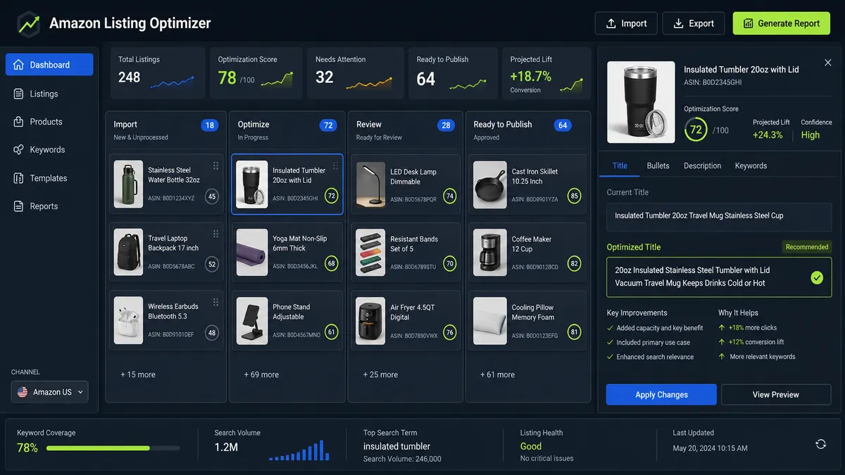Amazon Listing Optimizer application overview