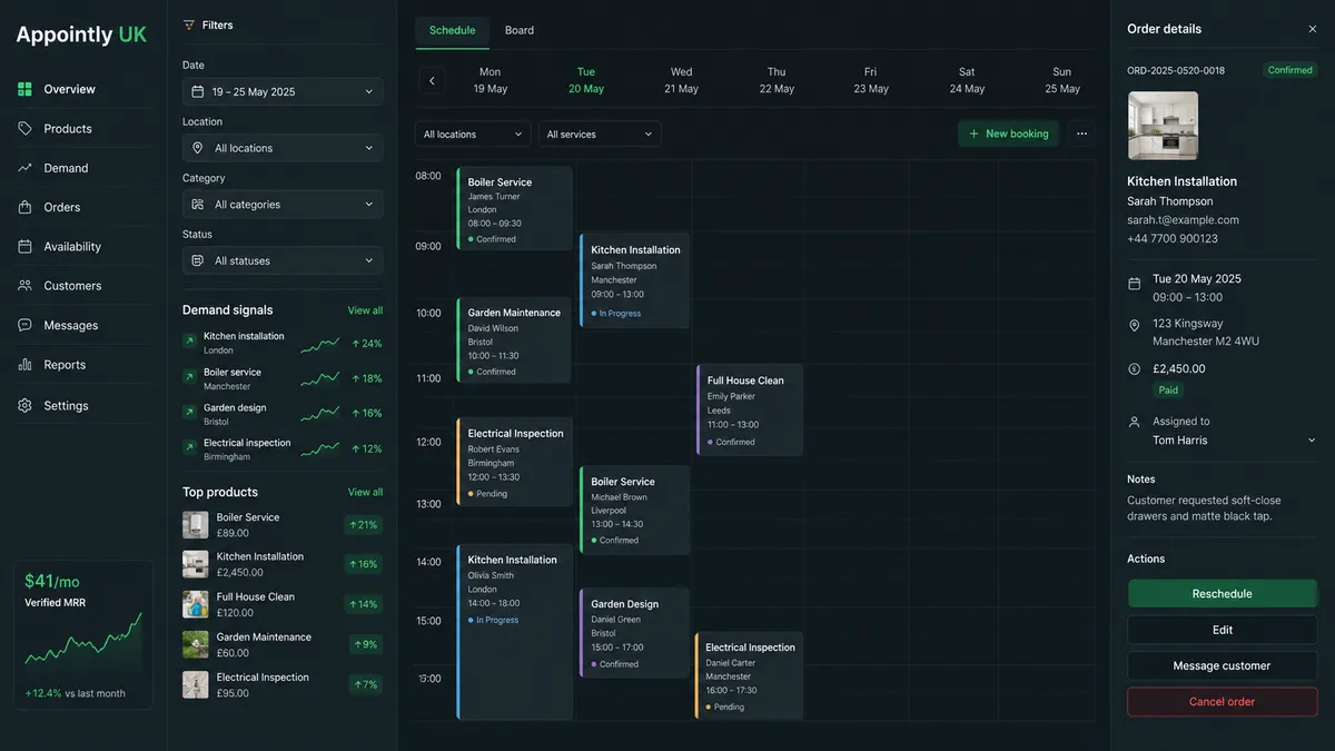 Appointly UK application overview