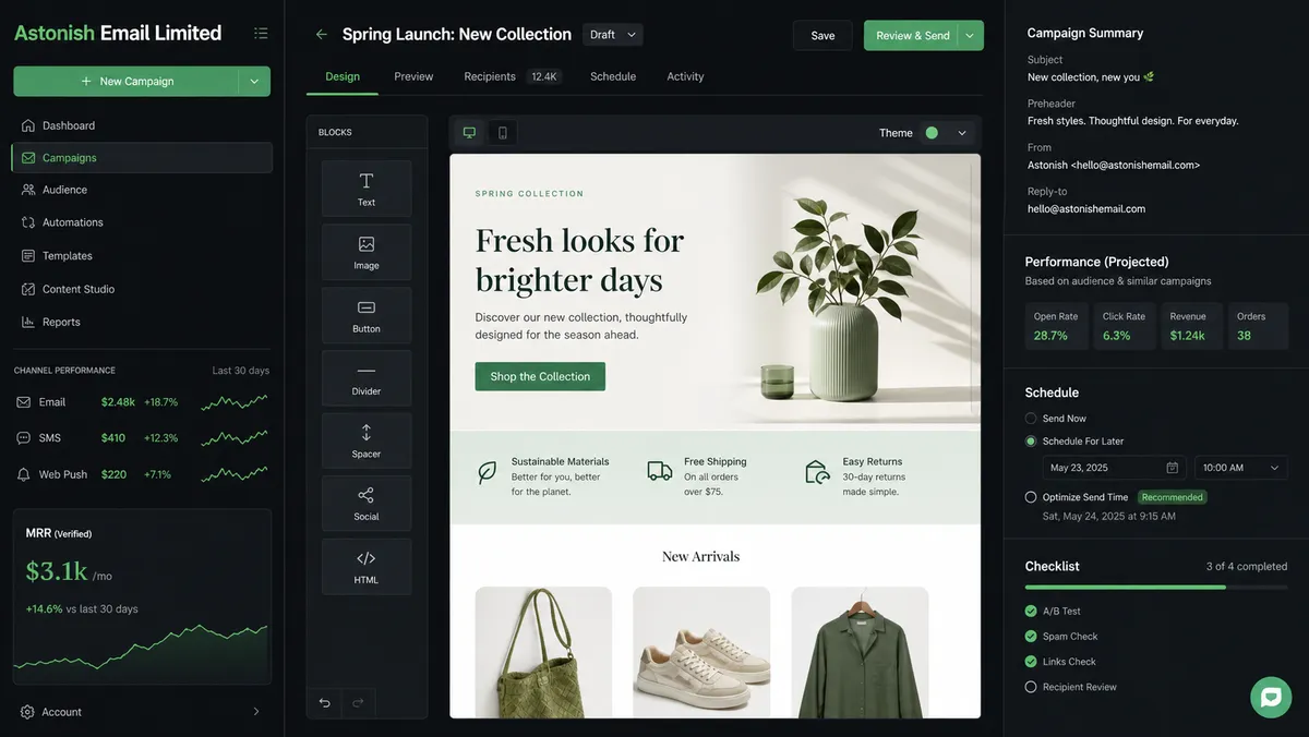 Astonish Email Limited application overview
