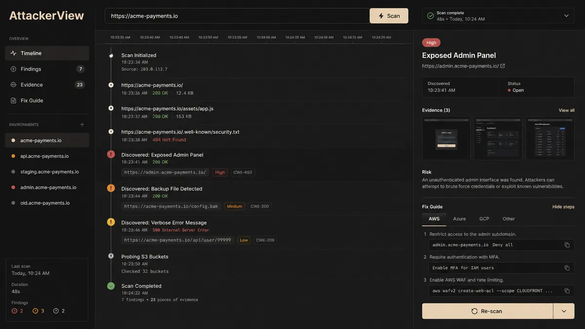 AttackerView application overview