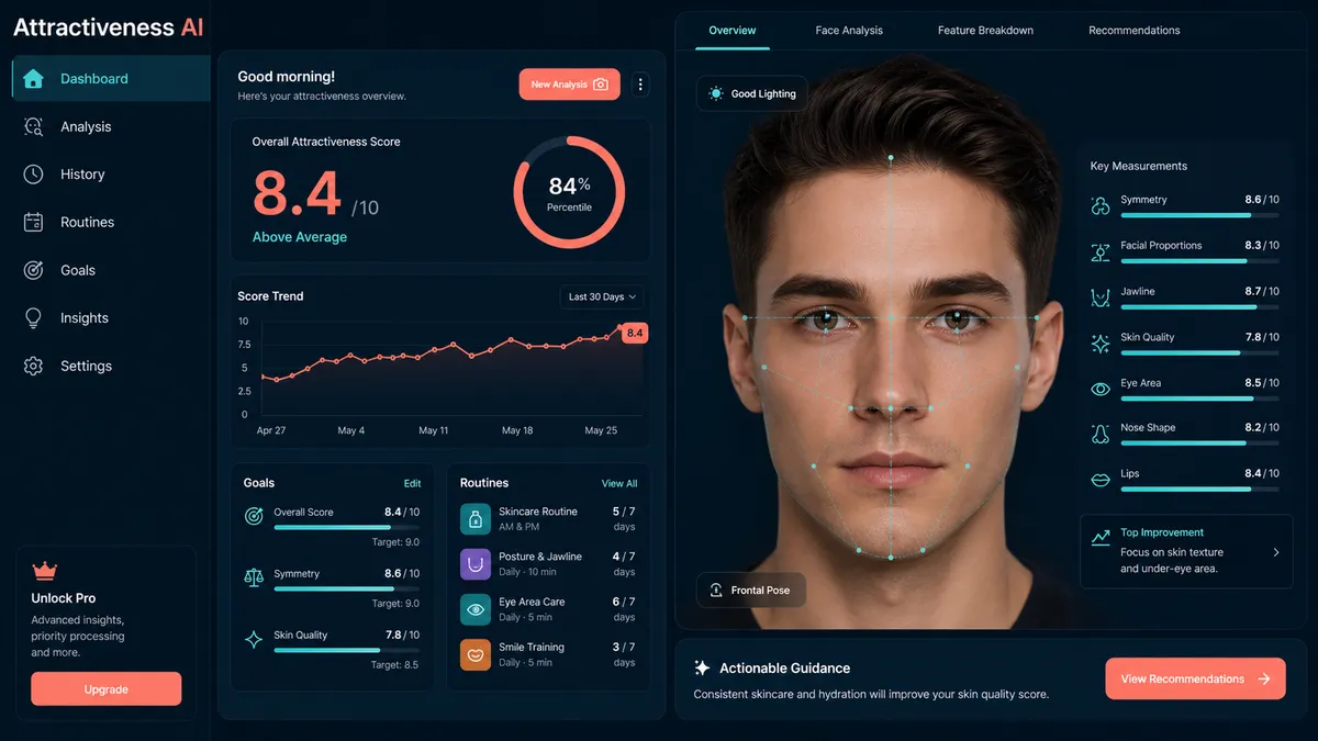 Attractiveness AI application overview
