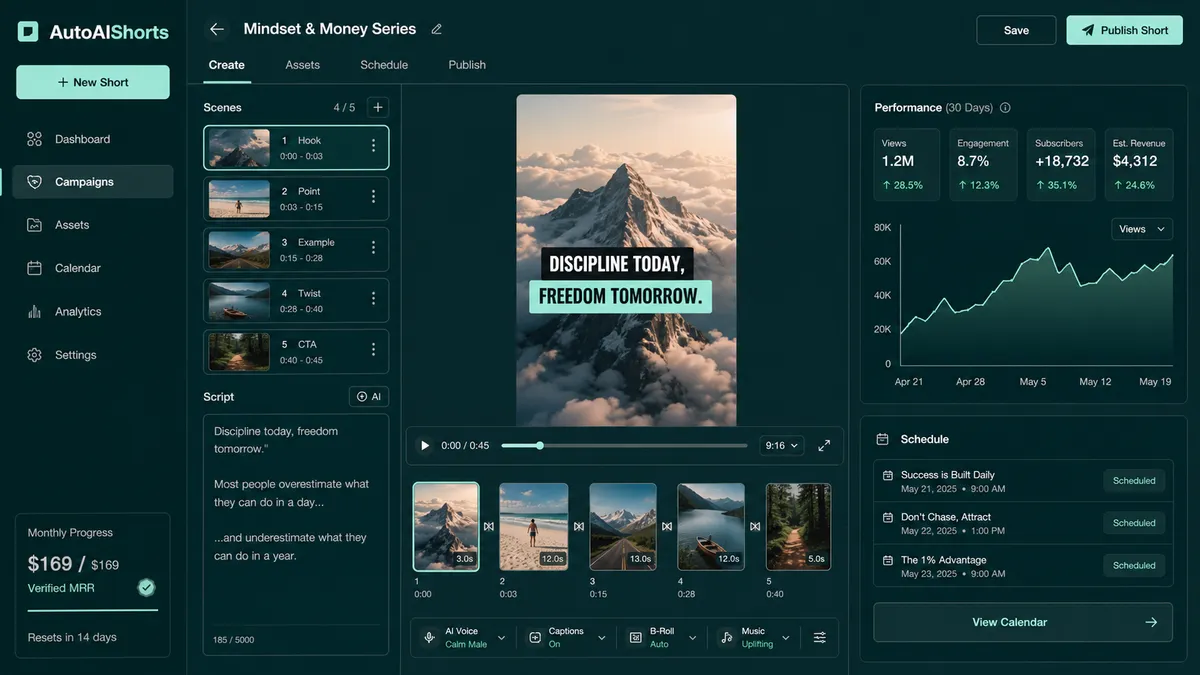AutoAIShorts application overview
