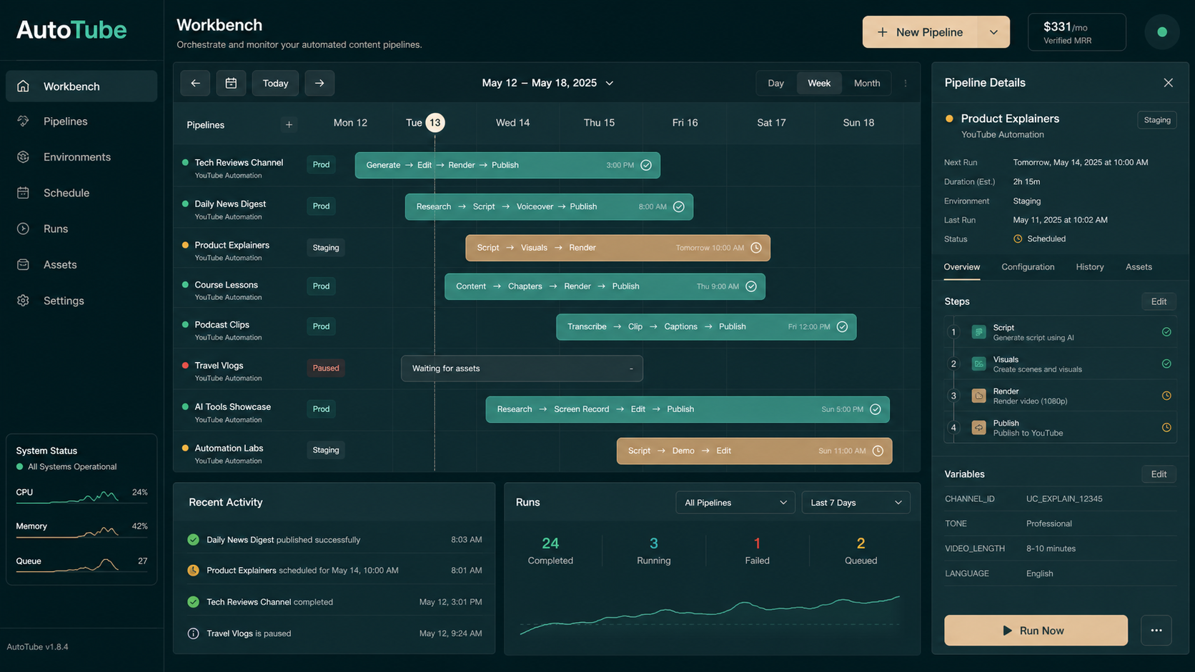 AutoTube interface preview