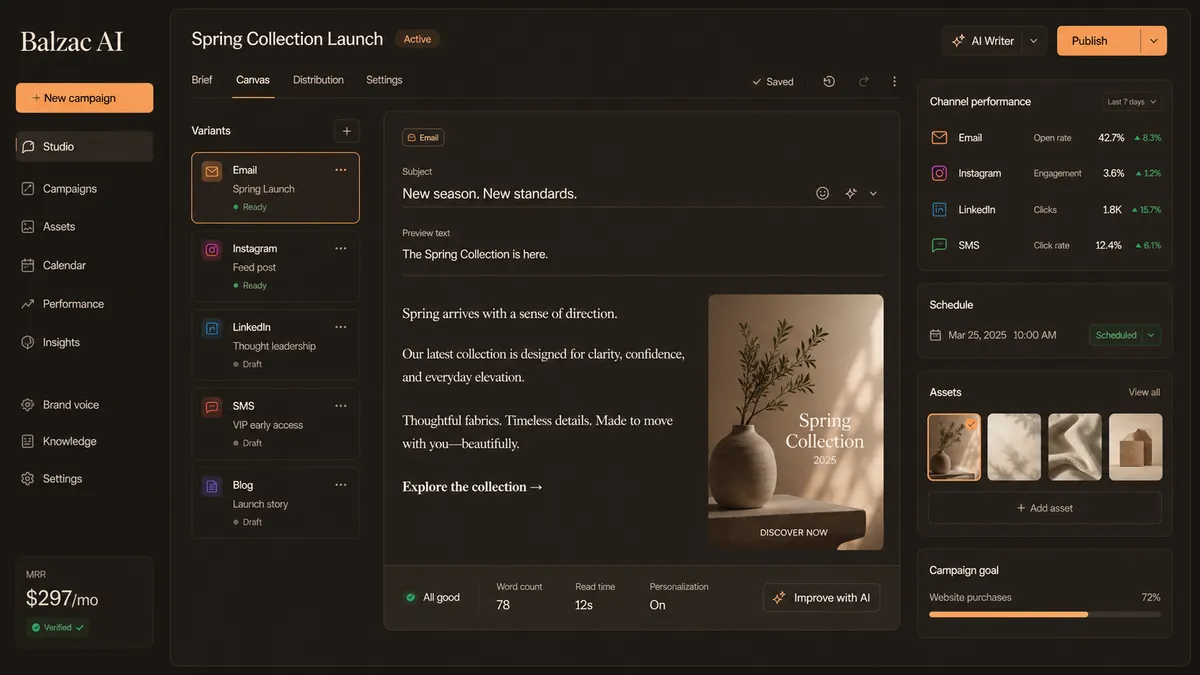 Balzac AI application overview