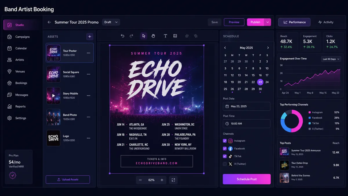 Band Artist Booking application overview