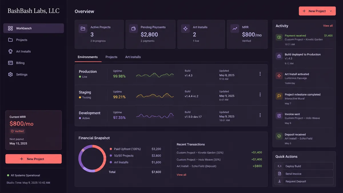 BashBash Labs, LLC application overview