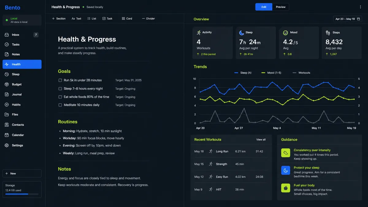 Bento application overview