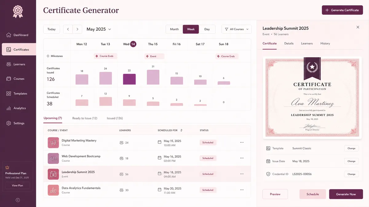 Certificate Generator application overview