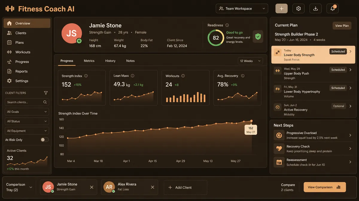 Fitness Coach AI application overview