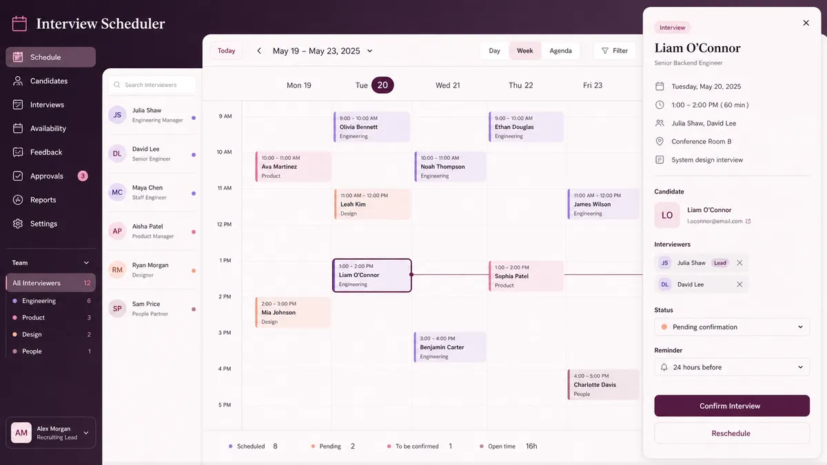 Interview Scheduler application overview