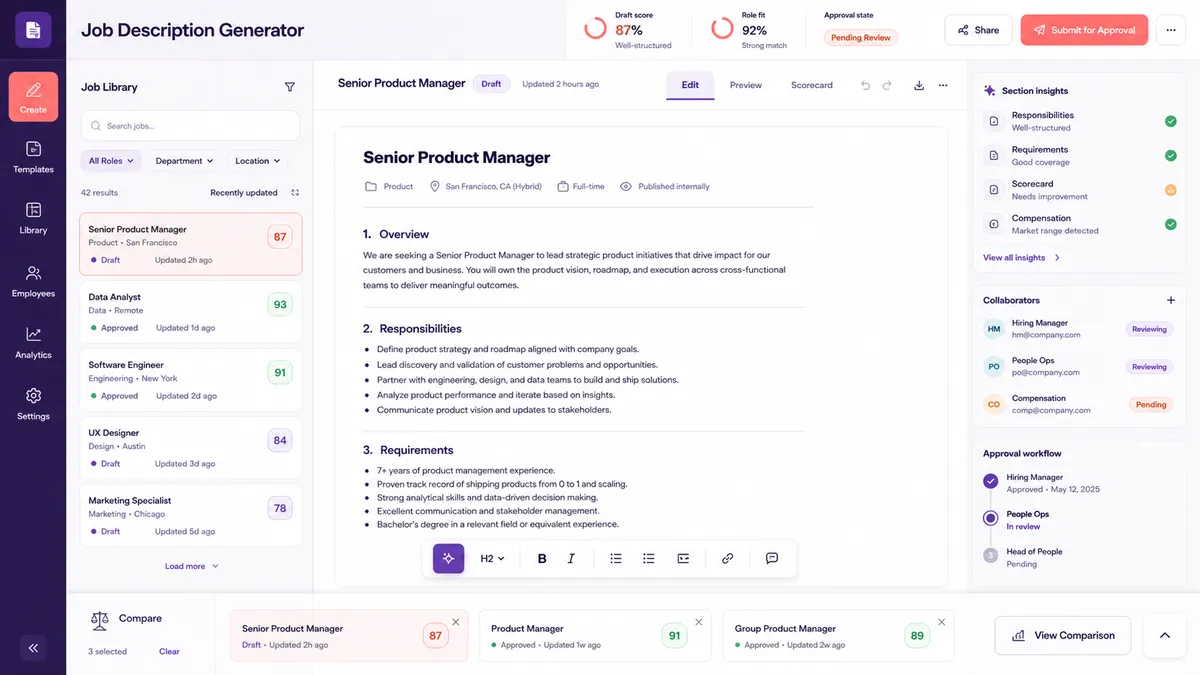 Job Description Generator application overview