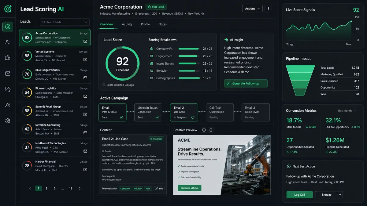 Lead Scoring AI application overview
