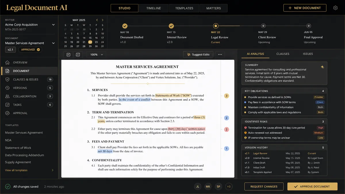 Legal Document AI application overview