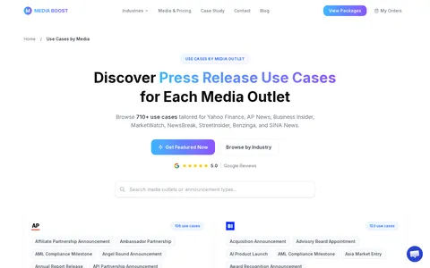 Use cases by media outlet