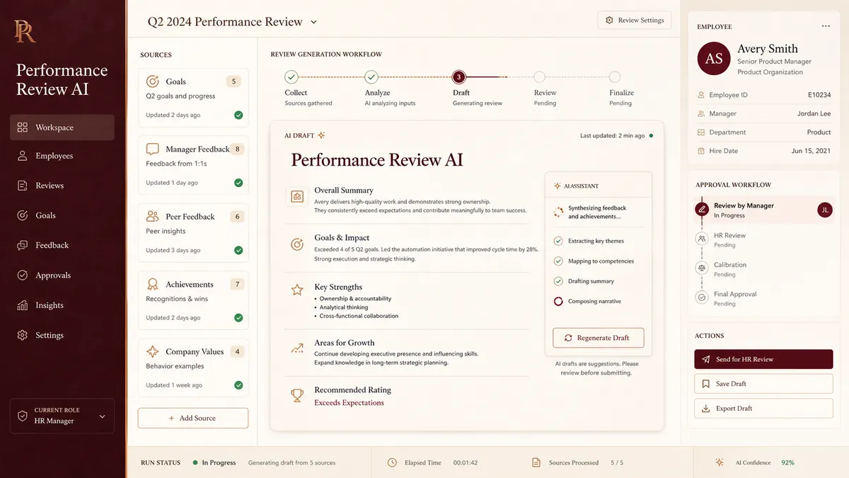 Performance Review AI application overview