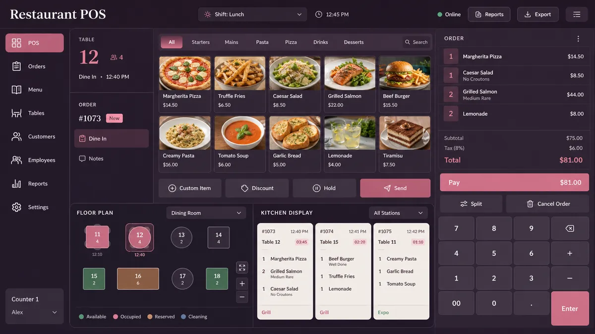 Restaurant POS application overview