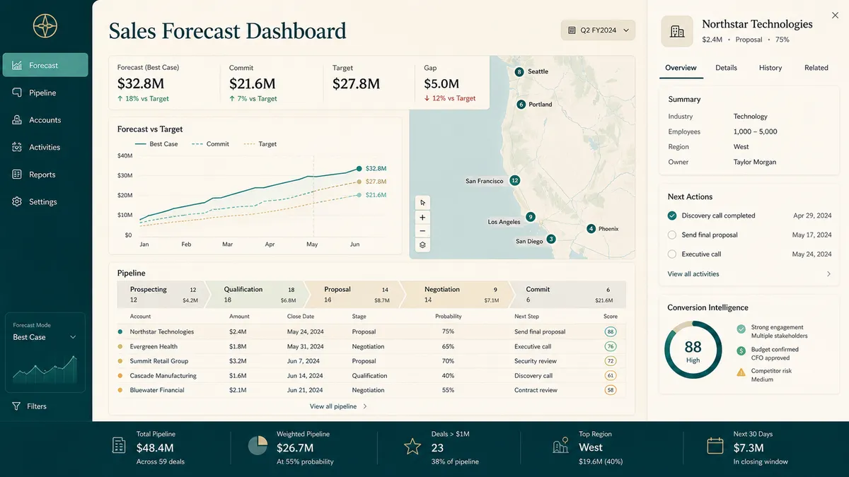 Sales Forecast Dashboard application overview
