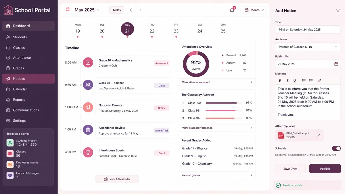 School Portal application overview