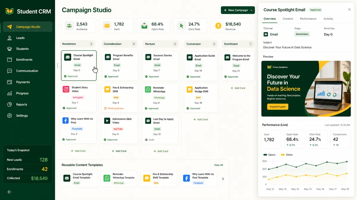 Student CRM application overview