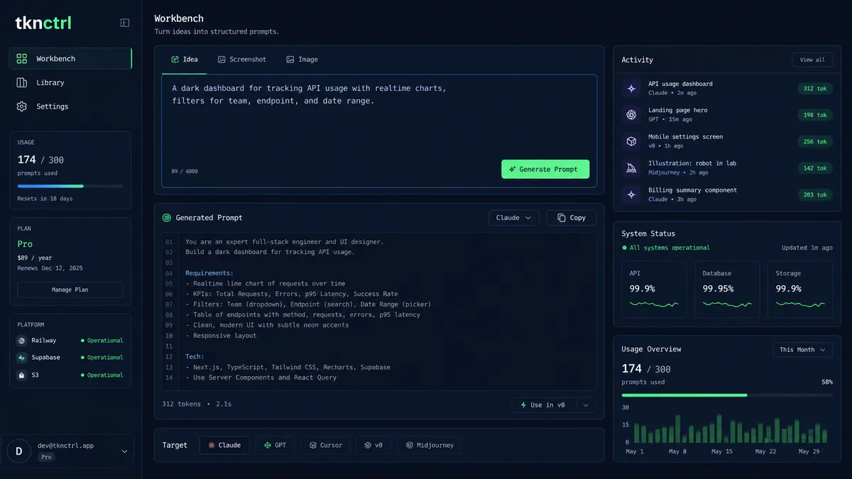 tknctrl application overview