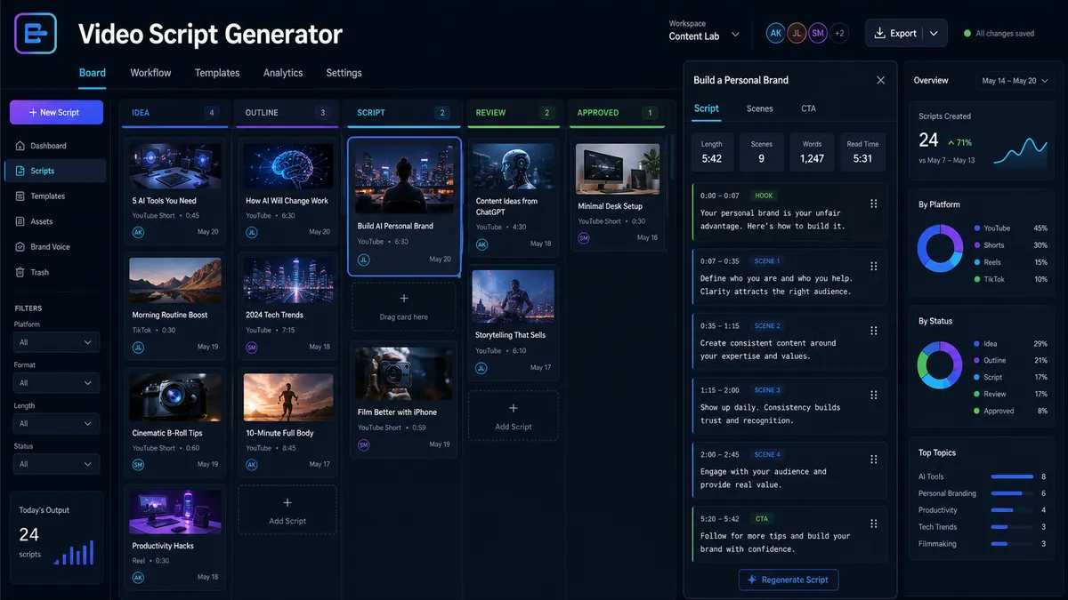 Video Script Generator application overview