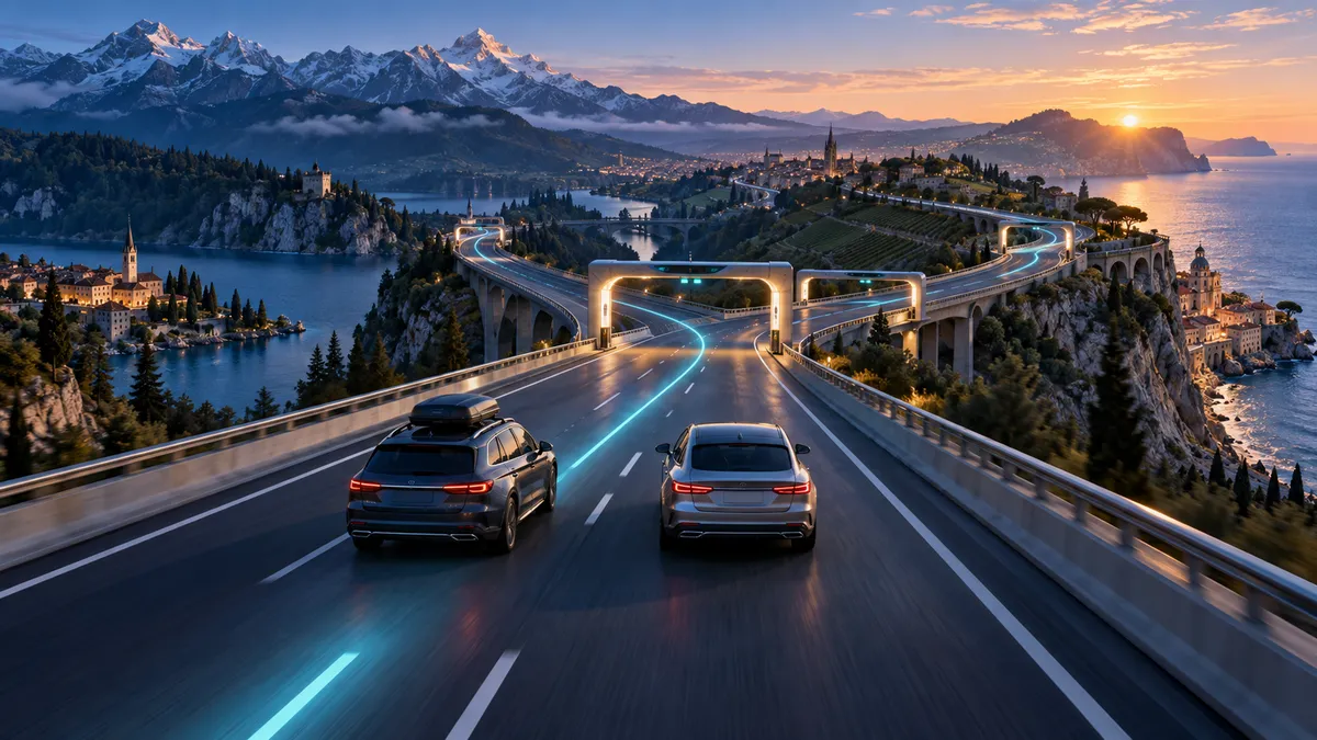 Vignette ID - highway & toll payments. Route planner application overview
